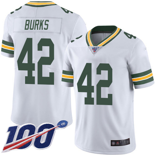 Green Bay Packers Limited White Men #42 Burks Oren Road Jersey Nike NFL 100th Season Vapor Untouchable